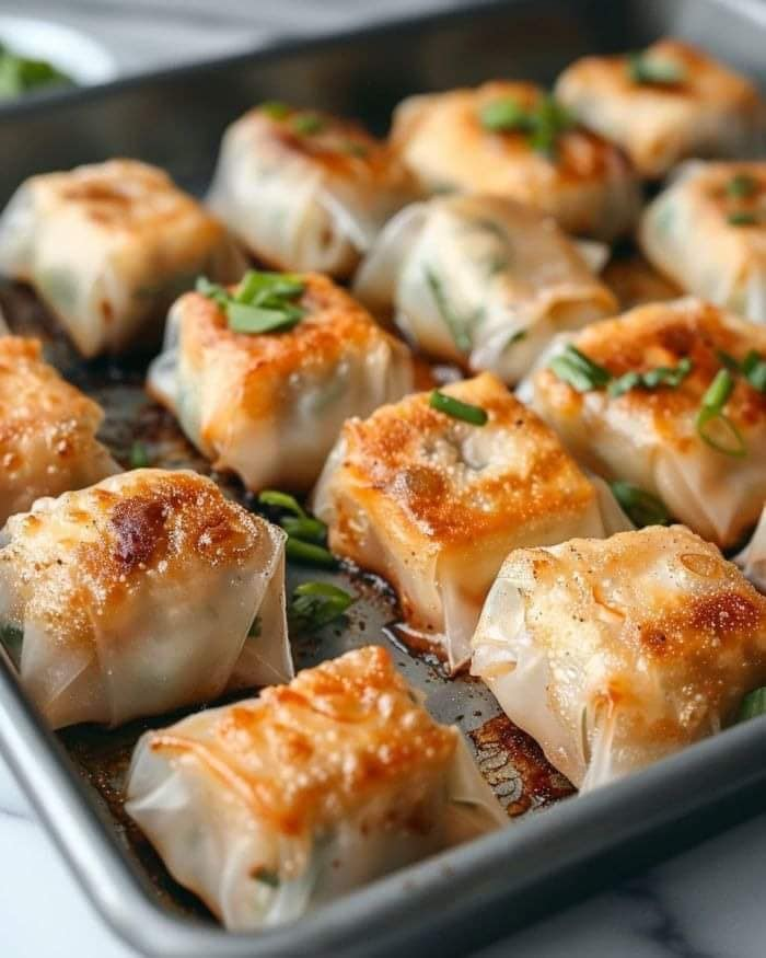 Baked Shrimp and Chives Dumplings