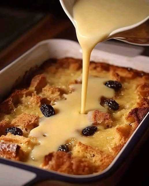 Grandma’s Old-Fashioned Bread Pudding with Vanilla Sauce