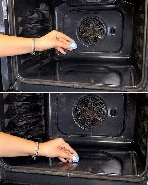 All you need is a dishwasher tablet! The oven will be like new again